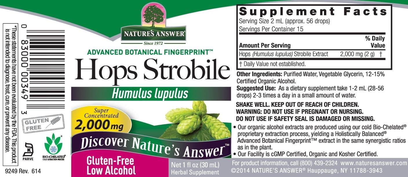 Nature's Answer Hops Herb Extract with Organic Alcohol, 1-Fluid Ounce | Promotes Cognitive Function | Natural Calming Stress Reliever | Natural Sleep Aid : Health & Household