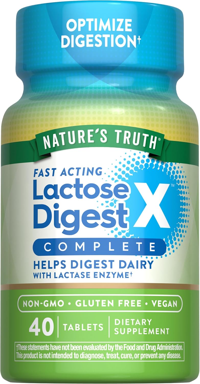 Nature'S Truth Lactose Digest Tablets | 40 Pills | With Lactase Enzyme | Vegan, Non-Gmo & Gluten Free Supplement