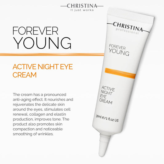 -Christina- Forever Young Active Eye Night Cream With Retinol | Avocado Oil Eye Cream | Rejuvenates, Moisturizes, And Nourishes The Skin 30Ml