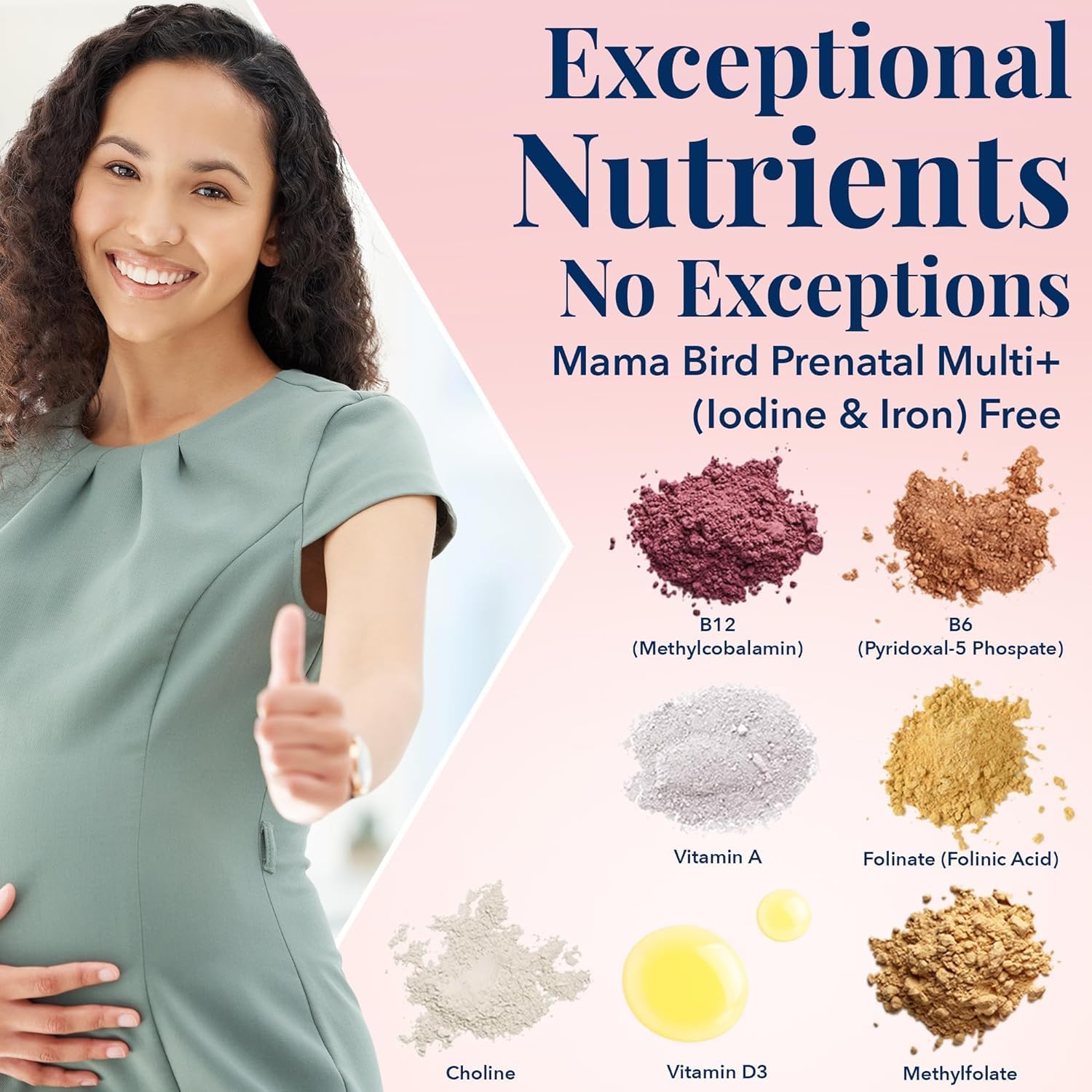 Best Nest Wellness Mama Bird Prenatal Vitamin Iron Free, No Iron or Iodine, Methylfolate (Folic Acid for Pregnant Women), Natural Organic Herbal Blend, Vegan, Once Daily (30 Count) : Health & Household