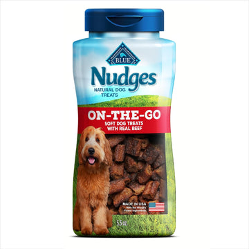 Blue Buffalo Nudges Bite-Size Chewy Dog Treats With Real Usa Beef, Made With Natural Ingredients, Great For On-The-Go, 5.5-Oz. Container