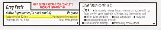 Rite Aid Sinus Pressure And Pain Reliever Pe, Non-Drowsy - 24 Tablets | Sinus Relief | Pain Relief | Nasal Decongestant | Cold Medicine For Adults | Allergy Medication | Allergy Relief | Mucus Relief