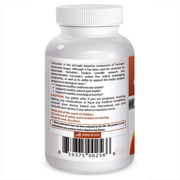 Best Naturals Turmeric Curcumin Extract 700 Mg 120 Veggie Capsules - Max Potency - Super Strength Curcumin) With 95% Curcuminoids For Maximum Health & Vitality! Strongest & Most Effective