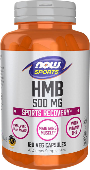 NOW Sports Nutrition, HMB (?-Hydroxy ?-Methylbutyrate) 500 mg, Sports Recovery*, 120 Veg Capsules