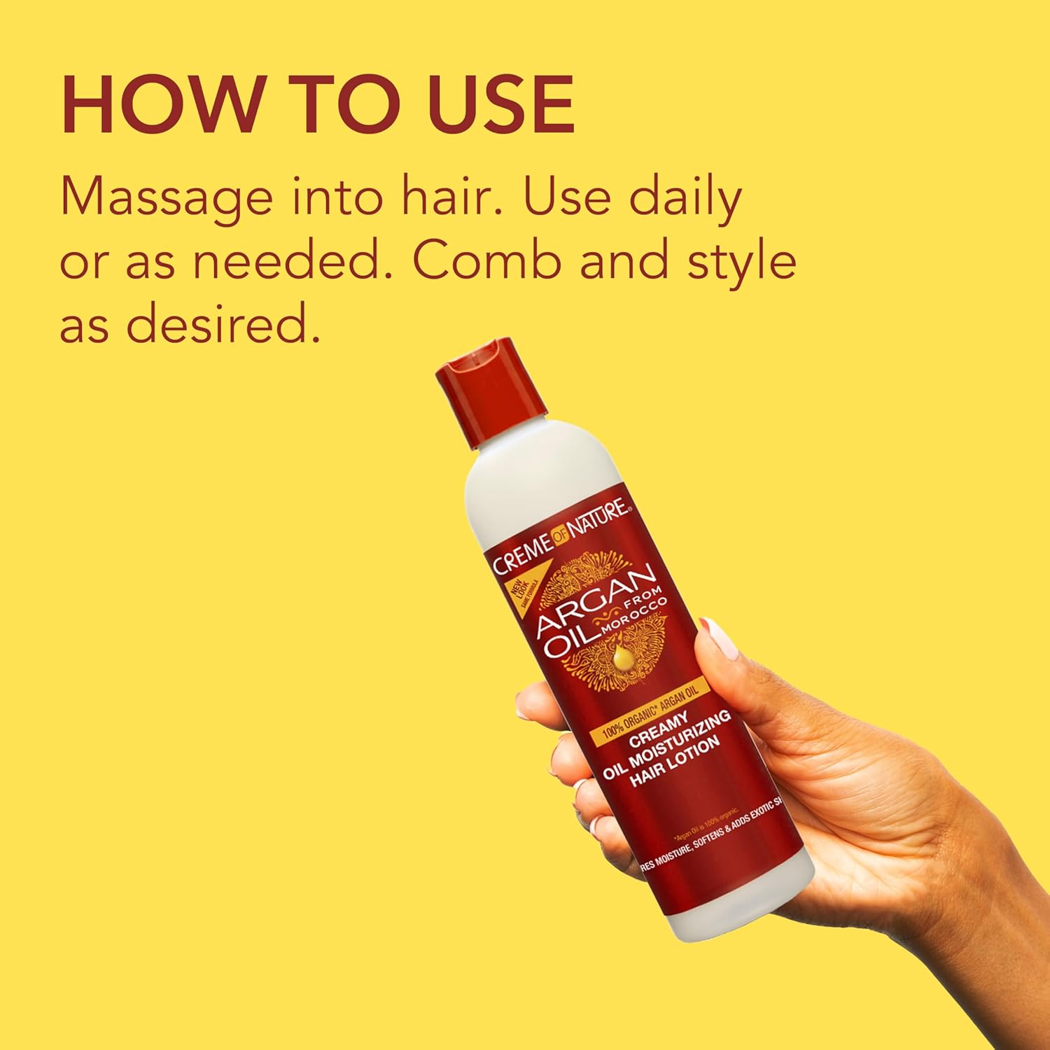 Creme Of Nature, Argan Oil Hair Lotion, Creamy Oil Mousturizer To Help Restore Moisture And Add Shine, 8.45 Fl Oz
