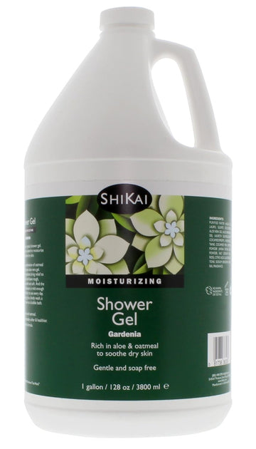 ShiKai Daily Moisturizing Shower Gel (Gardenia, 1 gallon) | with Hydrating Aloe Vera & Oatmeal | Scented Body Wash for Dry Skin Relief