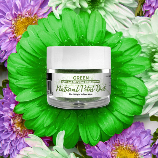 Bakell Green Natural Petal Dust Edible Dust & Paint | Kosher & Halal Certified | 100% Edible | Vegan, Gluten Free, Nut Free, Dairy Free, Non-Gmo (Green, 25G)