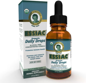 Essiac Tea USDA Organic Daily Drops for Enhanced Lymphatic Drainage and Immune Support | Alcohol Free Concentrated Formula | 2oz (59ml)