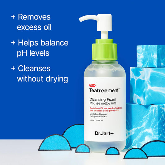 Dr.Jart+ Teatreement Cleansing Foam Face Wash For Oily Skin | Korean Skin Care, 4.06 Fl Oz