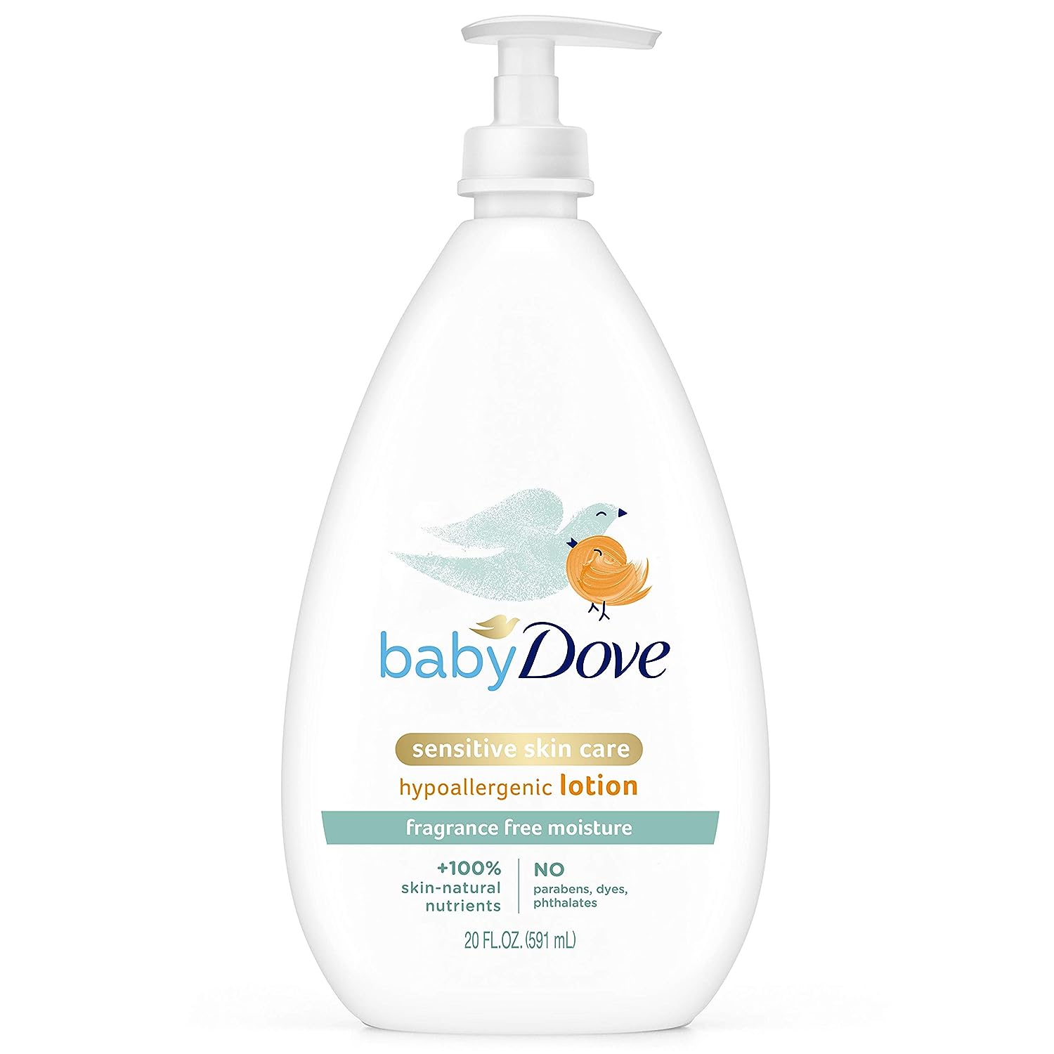 Baby Dove Face and Body Lotion for Sensitive Skin Moisture Fragrance-Free Baby Lotion 20 oz