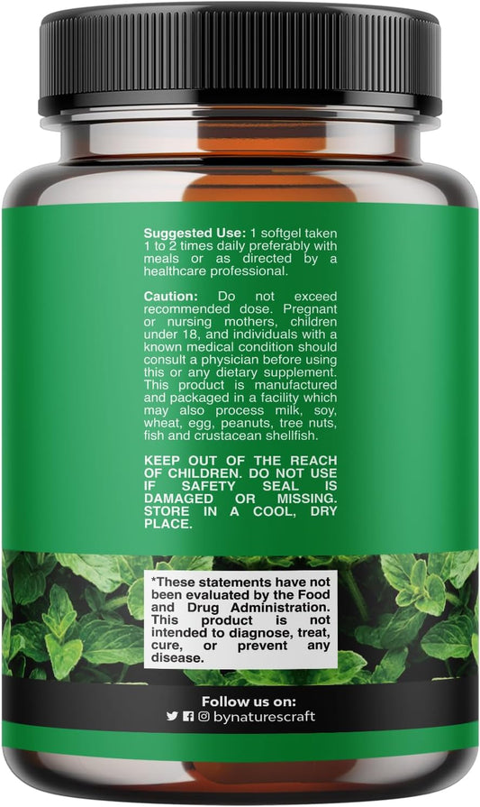 Pure Wild Oregano Oil Softgels - Oil of Oregano Softgels for Immune Support Heart Health and Upset Stomach - Soluble Fiber Antioxidant Supplement Softgels for Bone Health and Daily Energy Boost