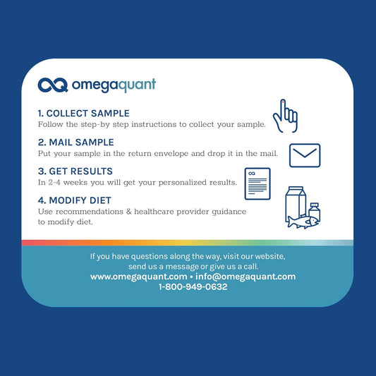 Omega Quant Omega-3 Index Plus Test Kit - Measures Blood Levels of Ome