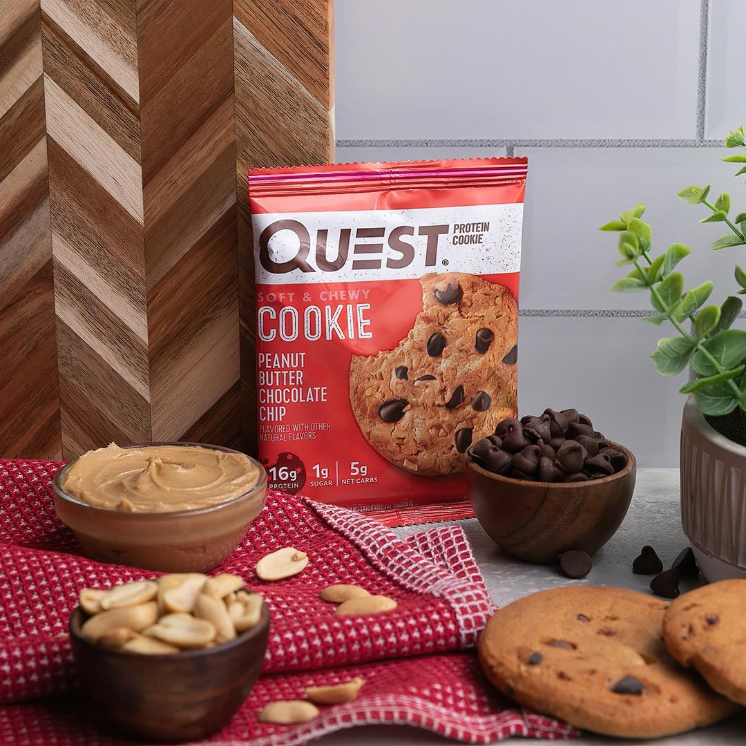 Quest Nutrition Peanut Butter Chocolate Chip High Protein Cookie, Keto Friendly, Low Carb, 24.5 Oz, 12 count (Pack of 1)