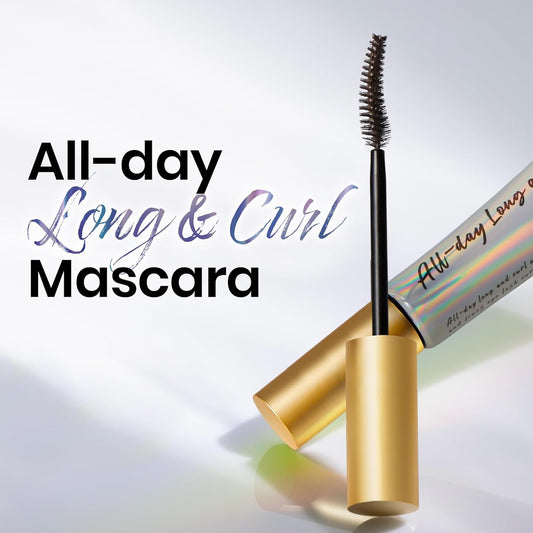 Milktouch All Day Long & Curl Mascara Lasting Lash Curling Mascara For Straight Lashes | Eye Makeup Mascara Volume And Length Curl-Enhancing Smudge Proof Mascara | Lash Lift Mascara 0.35 Oz Dark Taupe