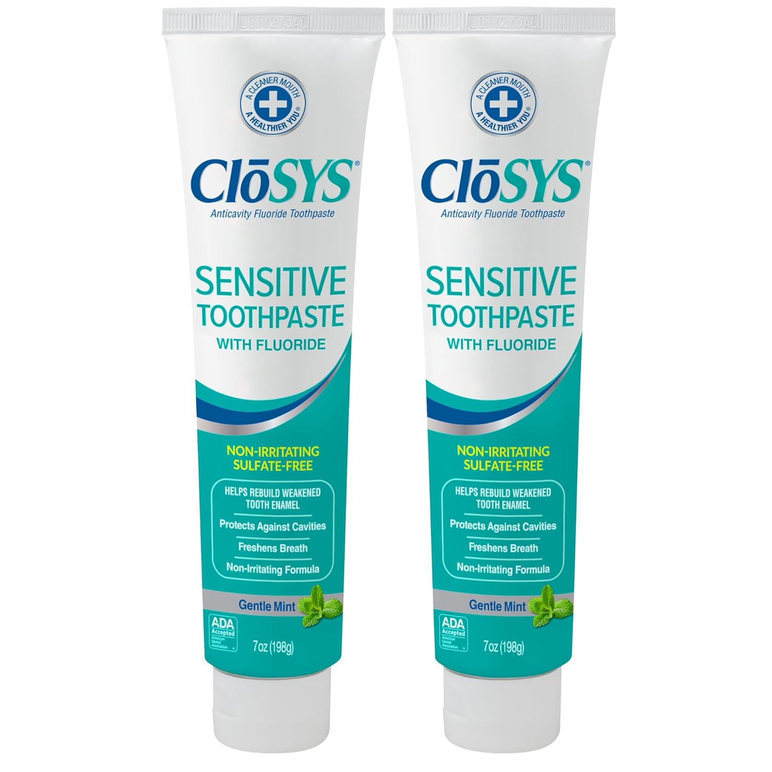 Closys Fluoride Toothpaste, 7 Ounce (2 Pack), Gentle Mint, Whitening, Enamel Protection, Sulfate Free, 7 Ounce (Pack Of 2)