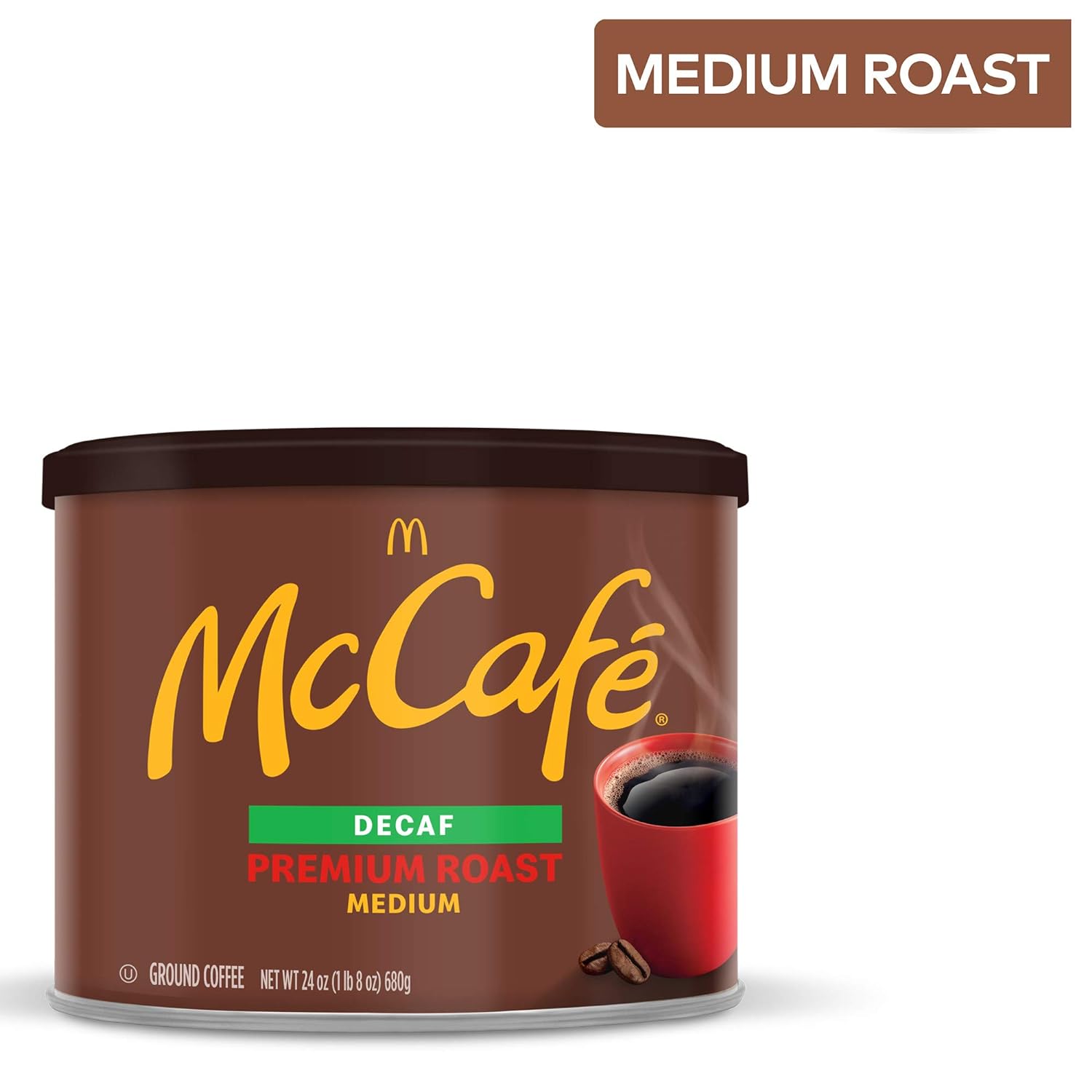 McCafe Premium Roast Decaf, Medium Roast Ground Coffee, 24 oz Canister : Everything Else