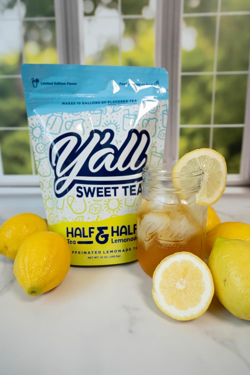 Y'All Sweet Tea - Half Sweet Tea Half Lemonade Iced Tea Bags One Gallon Size In 10 Gallons Per Pack Quick Brew Southern Ice Tea & Lemonade Blend | As Seen On Shark Tank (Caffeinated)