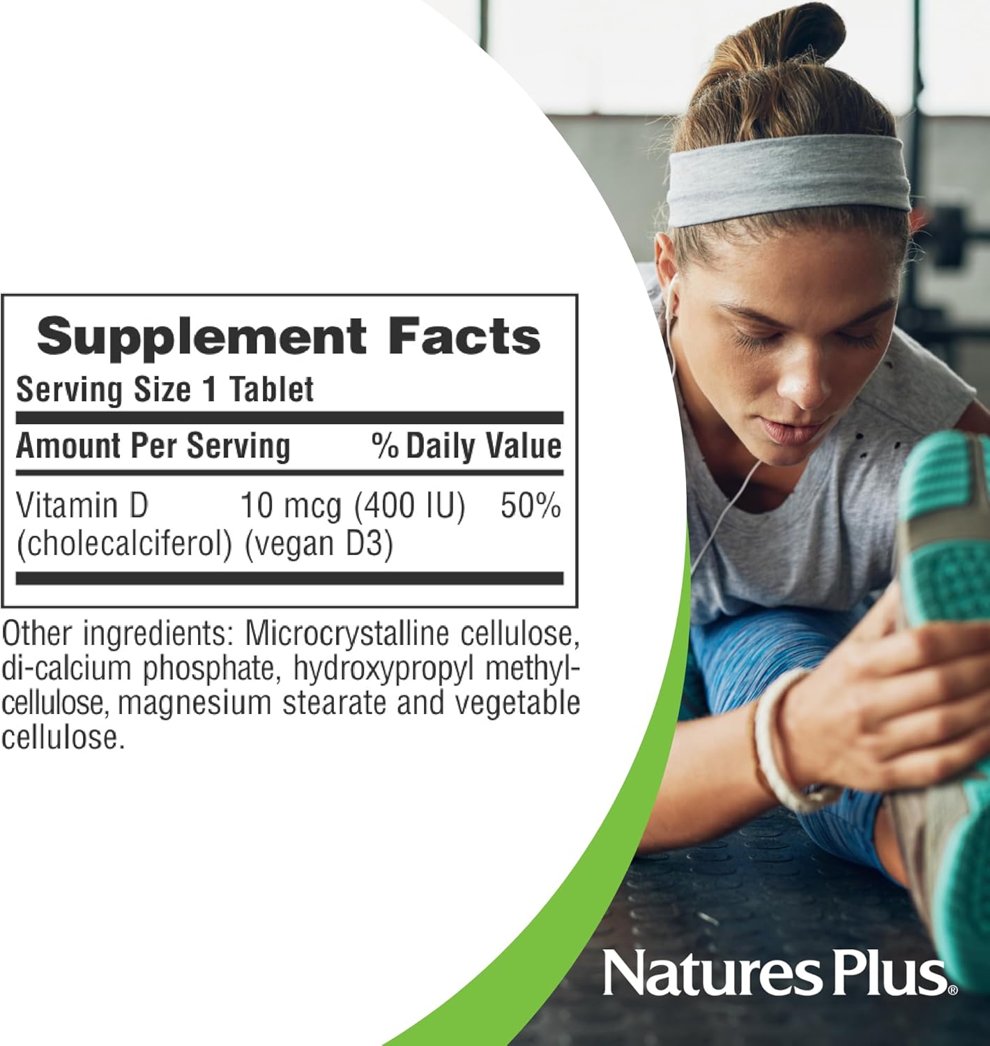 Naturesplus Vitamin D3 (Cholecalciferol) - 400 Iu, 90 Vegetarian Tablets - Bone Health, Heart Health & Immune System Support, Water Soluble For Maximum Absorption - Gluten-Free - 90 Servings