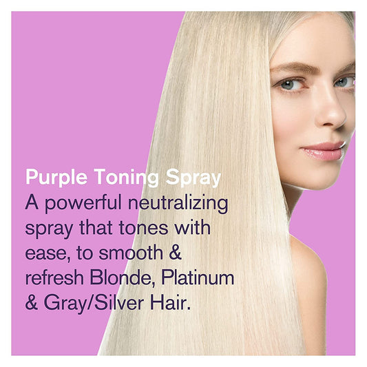 Blonde Toner Spray. Purple Leave In Toning Hair Treatment to Remove Brassy Surface Tones in Blonde, Platinum & Gray/Silver Hair. Paraben & Sulfate Free-PETA Approved Cruelty-free