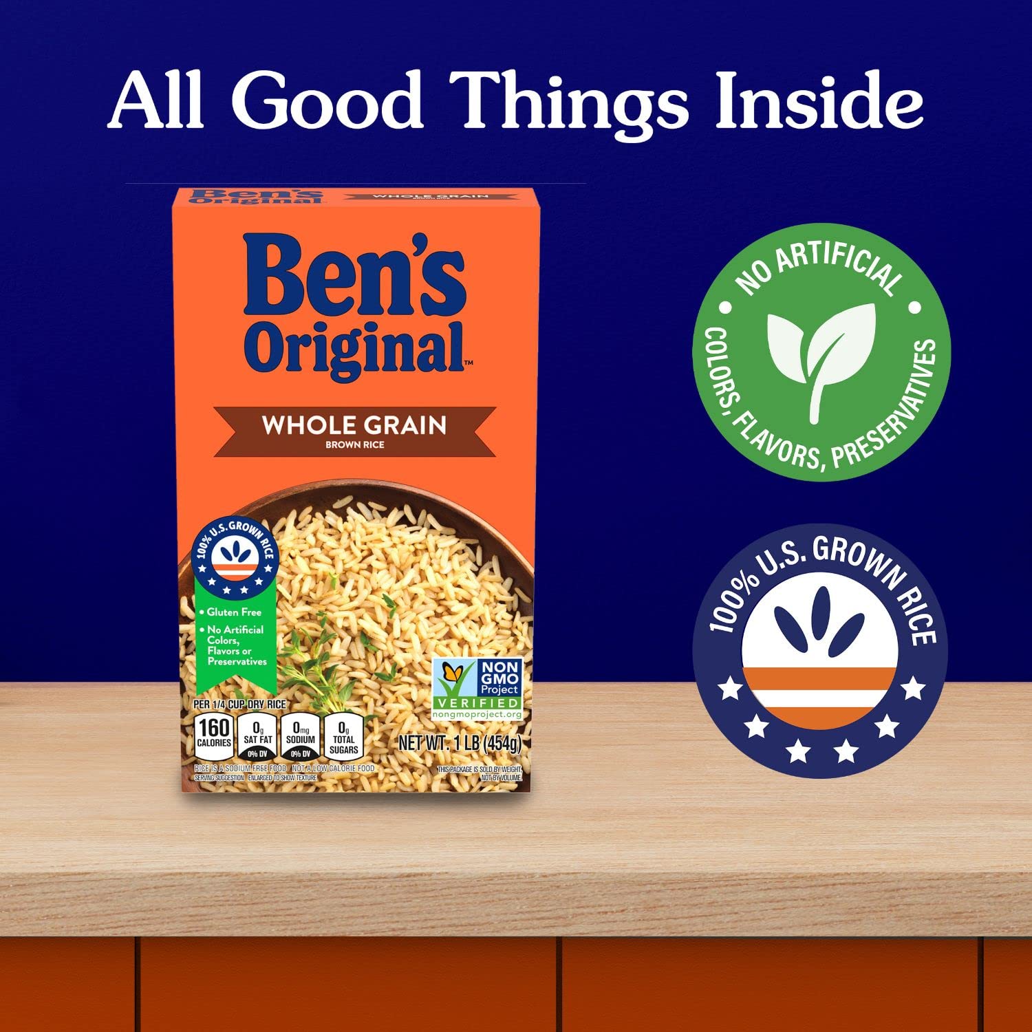 BEN'S ORIGINAL Whole Grain Brown Rice, Boxed Rice, 1 LB Box (Pack of 12) : Grocery & Gourmet Food