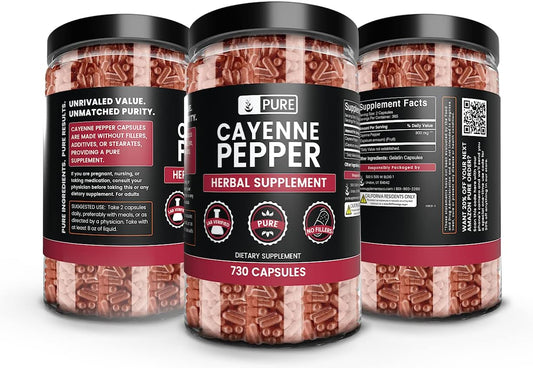 Pure Original Ingredients Cayenne Pepper (730 Capsules) No Magnesium Or Rice Fillers, Pure, Lab Verified