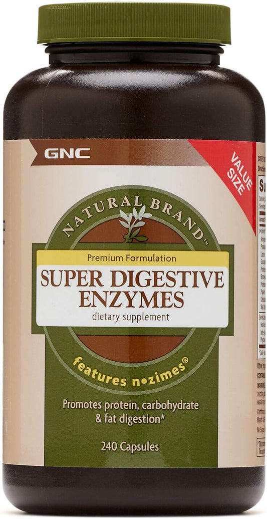 Gnc Natural Brand Super Digestive Enzymes, Promotes Protein, Carbohydrate And Fat Digestion, 100 Capsules