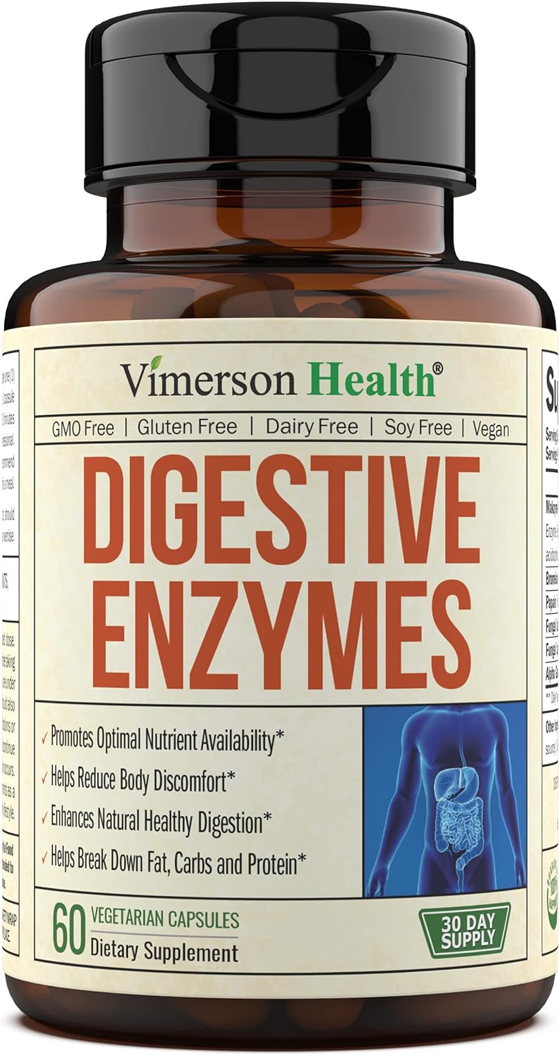 Digestive Enzymes - Probiotic Multi Enzyme (Enzimas Digestivas) - Digestive Supplements with Unique Makzyme-Pro Formula - Advanced Enzymes for Digestion, Bowel Movements & Nutrient Absorption. 60 Caps