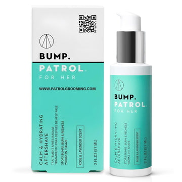 Bump Patrol For Her - Calm & Hydrating Aftershave For Women - Razor Bumps, Razor Burn, And Ingrown Hair Treatment For Bikini Area, Underarms, And Legs - Rose & Lavender Scent - (2 Fl Oz)