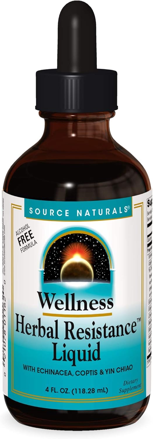 Source Naturals Wellness Herbal Resistance Liq Formula With Echinacea, Coptis & Yin Chiao Immune Support - 4