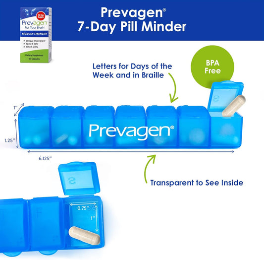 Prevagen Regular Strength 10Mg, 30 Capsules With Apoaequorin & Vitamin D And 7-Day Pill Minder
