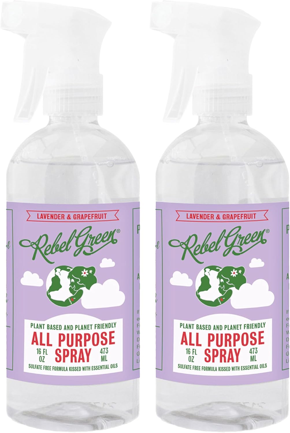 Rebel Green Natural All-Purpose Cleaning Spray - Essential Oil Multi-Surface Cleaner - Kid Safe, Pet Safe & Sustainable Cleaning Products