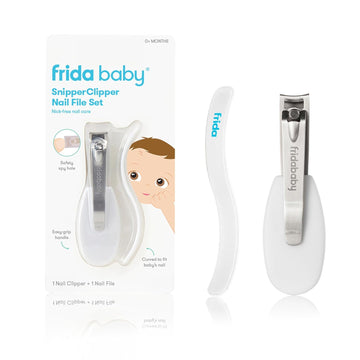 Frida Baby Nailfrida Set - Baby Nail Care Kit With Safety Spyhole, Curved Blade Clippers & File For Newborns And Up