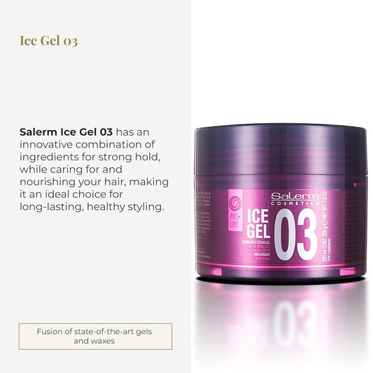 Salerm - Hair Styling Gel - Ice Gel 03-200 Ml - Strong Hold - Wet Look Gel - Hair Hold And Hydration - With Arginine - Strengthens Hair Fiber