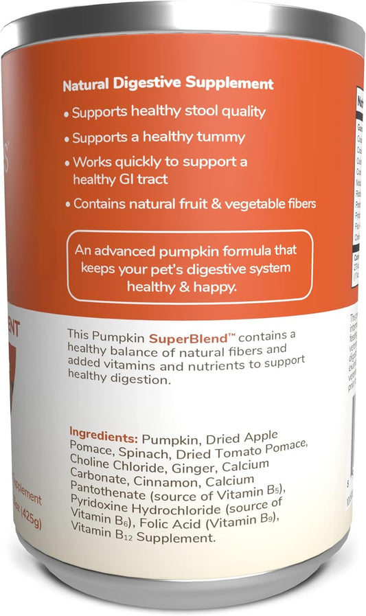 Fruitables Pumpkin Digestive Supplement – Made with Pumpkin for Dogs – Healthy Fiber Supplement for Pet Nutrition – 15 ounces
