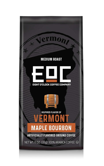 Eight O'Clock Coffee Flavors Of America Vermont Maple Bourbon, 11-Ounce, Ground Coffee, Robust Maple, Caramel & Bourbon