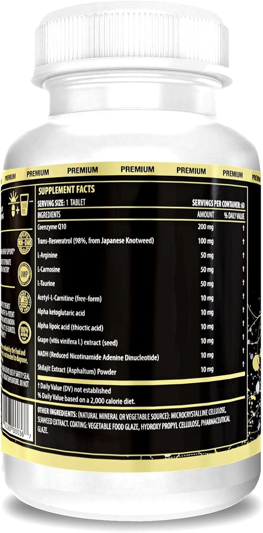 Actif Mitochondrial Maximum Support With 10+ Advanced Factors - Non Gmo, Fast Acting, Mitochondria And Energy Support, Made In Usa, 60 Count