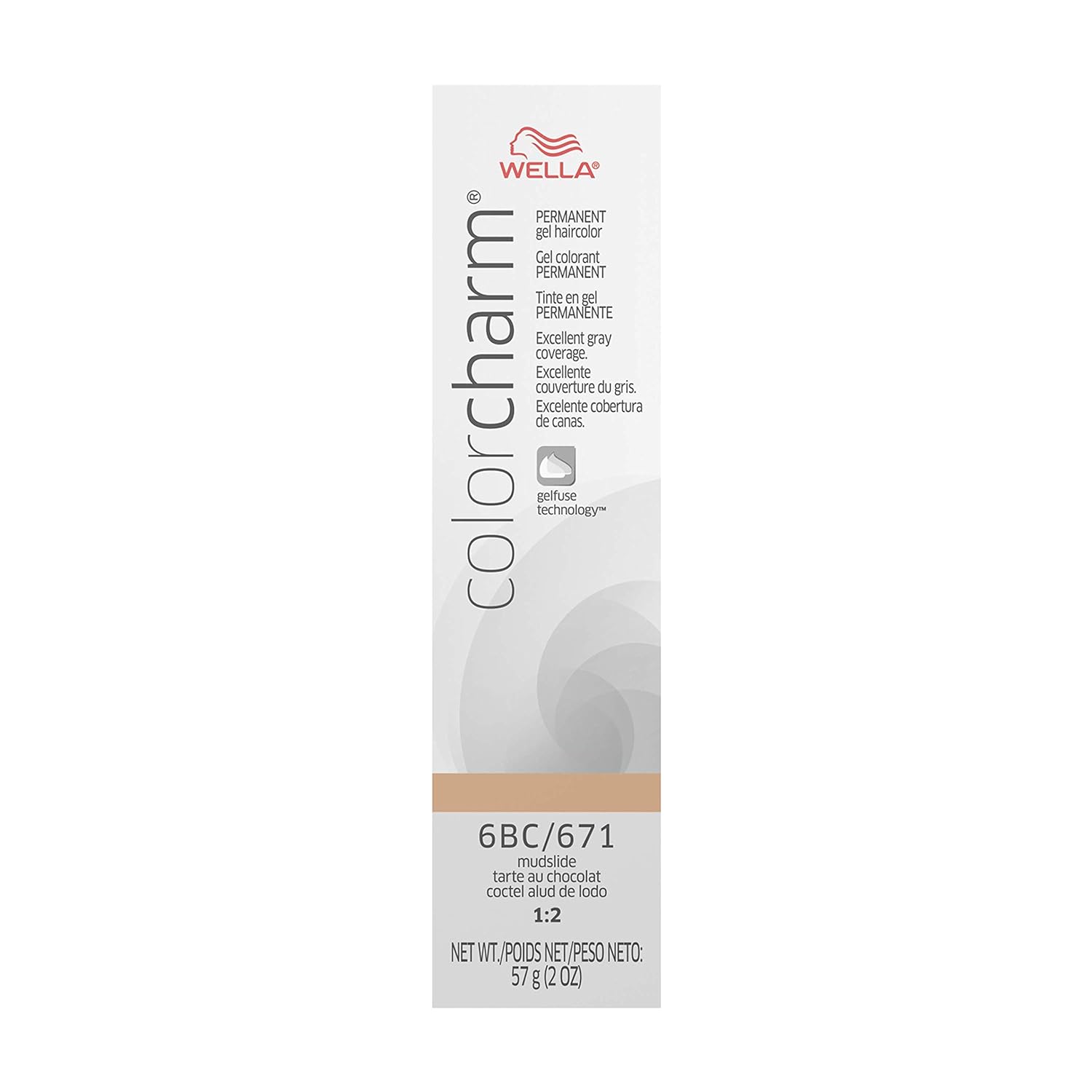 Colorcharm Permanent Gel, Hair Color For Gray Coverage, 6Bc Mudslide