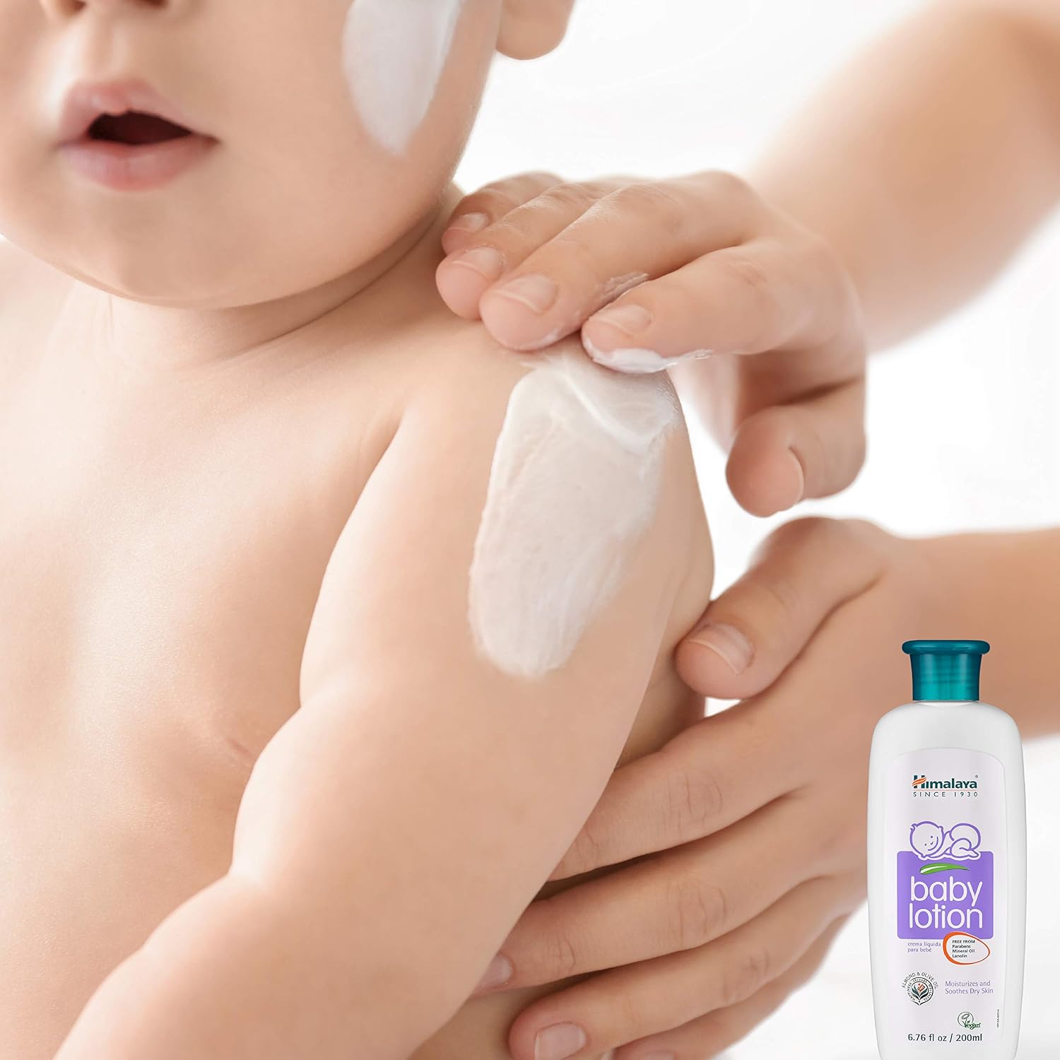 Himalaya Baby Lotion With Olive Oil And Almond Oil, Free From Parabens, Mineral Oil & Lanolin, Dermatologist Tested, 6.76 Oz (200 Ml) (Pack Of 2)