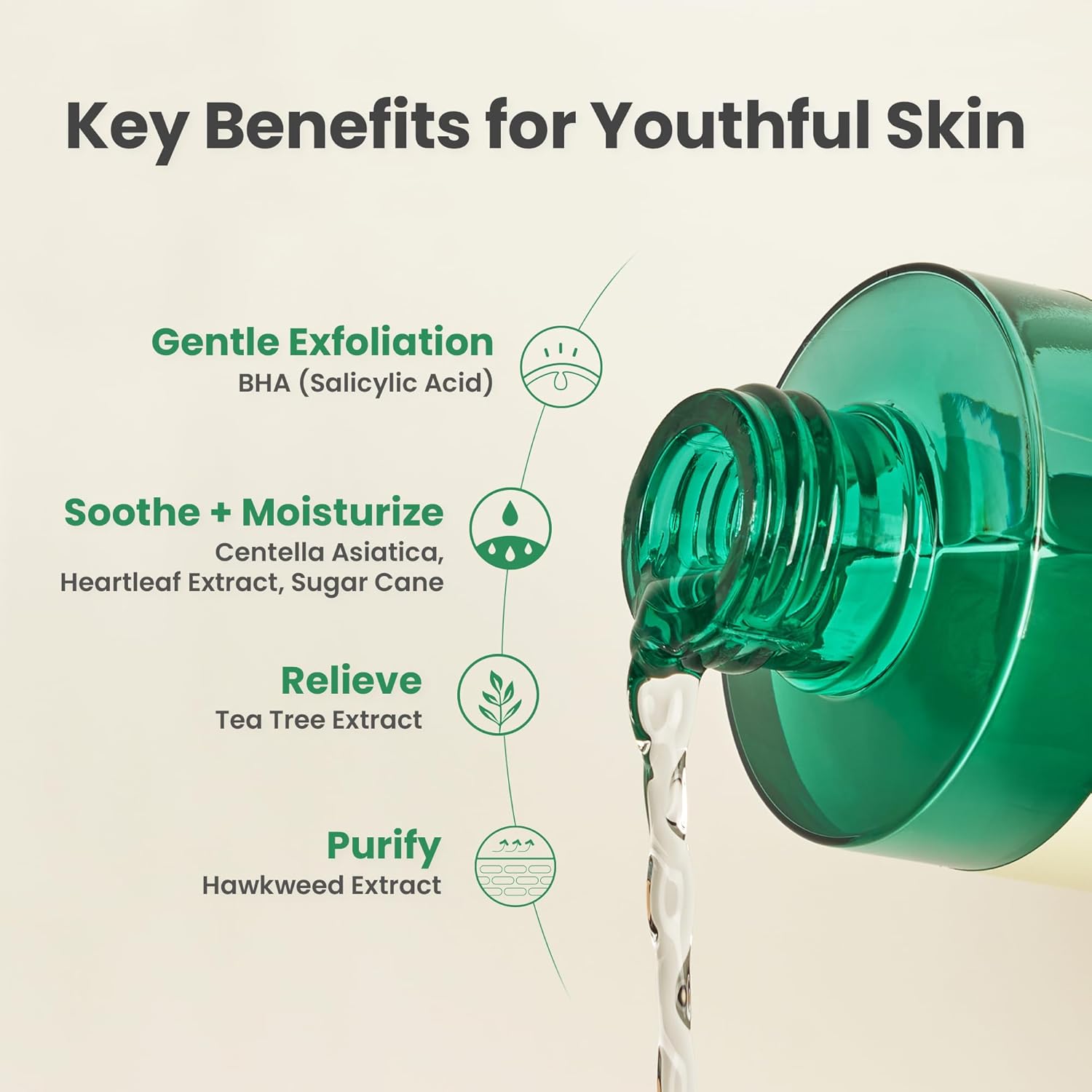 Axis-Y Daily Purifying Treatment Toner With Salicylic Acid & Centella Asiatica - Pore Minimizer, Oil Control & Blemish Treatment Face Exfoliator - Vegan Korean Skin Care Bha Toner - 6.76 Fl. Oz. : Beauty & Personal Care