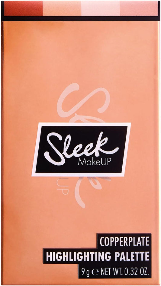 Sleek Makeup Highlighting Palette, Four Dazzling Shades For A Supercharged Glow, Long Lasting And Lightweight, Intense Colour, Copperplate