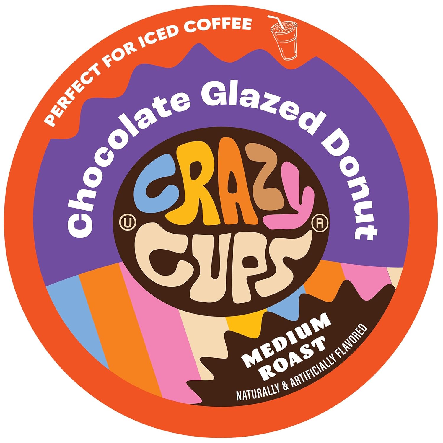 Crazy Cups Flavored Coffee Pods, Chocolate Glazed Donut, Flavored Single Serve Coffee Capsules For All Keurig K Cups Coffee Makers, 22 Count (Pack Of 1)