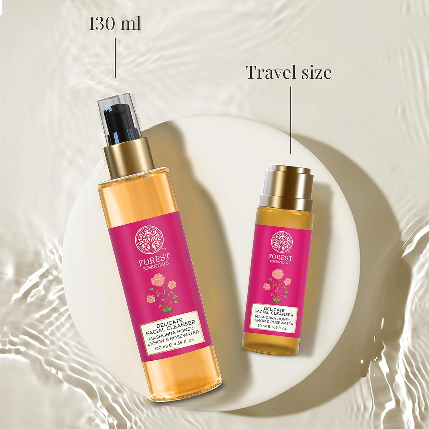 Forest Essentials Delicate Facial Cleanser Mashobra Honey, Lemon & Rose Water 130 Ml (Face Wash) : Beauty & Personal Care