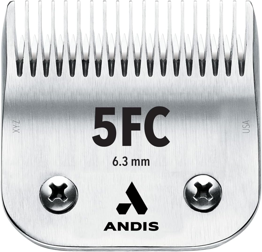 Andis CeramicEdge Carbon-Infused Steel Pet Clipper Blade, Size-5FC, 1/4-Inch Cut Length (72635),Silver