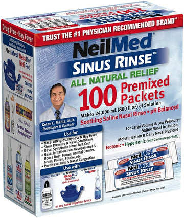 Neilmed Sinus Rinse Premixed Refill Packets 100 Ct