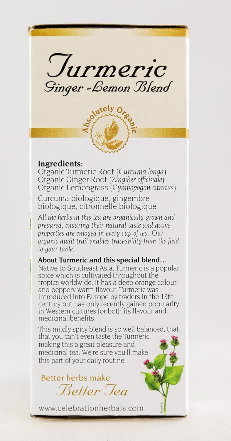 Celebration+Herbals+Turmeric+Ginger+-+Lemon+Blend+24+Count : Herbal Supplements : Grocery & Gourmet Food