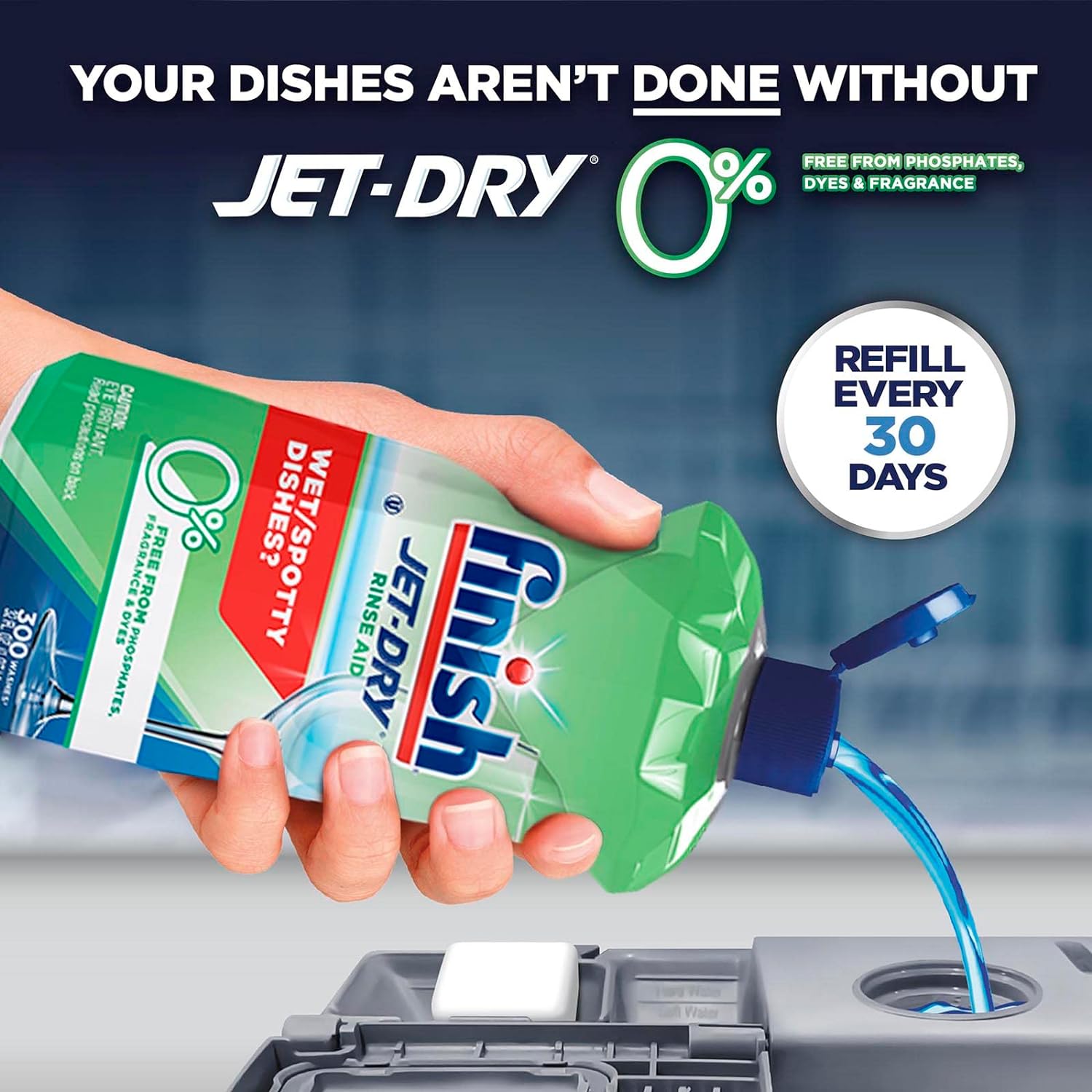 Finish Jet Dry Rinse Agent - Liquid Green 0% - 32 oz. : Health & Household