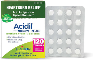 Boiron Acidil For Relief Of Acid Reflux, Heartburn, Indigestion, And Upset Stomach (2 Pack Of 60)