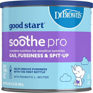 Good Start | Dr. Brown'S Soothe Pro, Baby Formula Powder, For Sensitive Tummies, Gas, Fussiness And Spit-Up, Infant Formula With Probiotics, Dha, Non-Gmo,19.4 Ounce