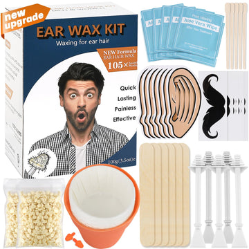 Ear Wax Hair Removal Kit 100G Ear & Nose Hair Wax Kit With 30 Pcs Nose Waxing Sticks For Men And Women At Home Earhair Removal Lastingkit Safe Easy Quick & Painless
