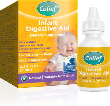 Colief Infant Digestive Aid | Gas Drops for Babies | Natural & Safe Infant Gas Relief | Reduces Baby Colic, Tummy Bloating, Fussing & Crying (0.24)